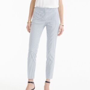 J. CREW Blue White Seersucker Skimmer Pants Sz 0 Easter Spring